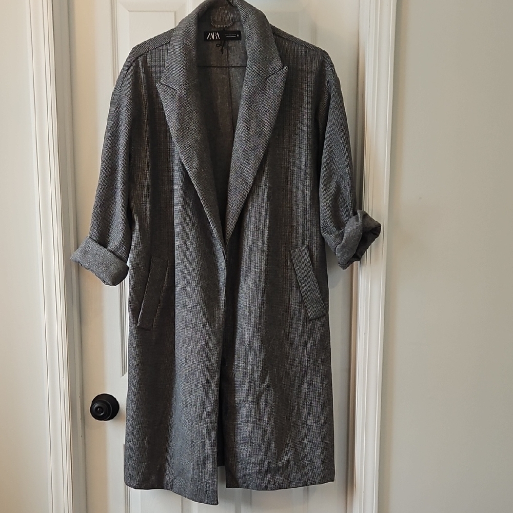 Zara Charcoal Long Overcoat